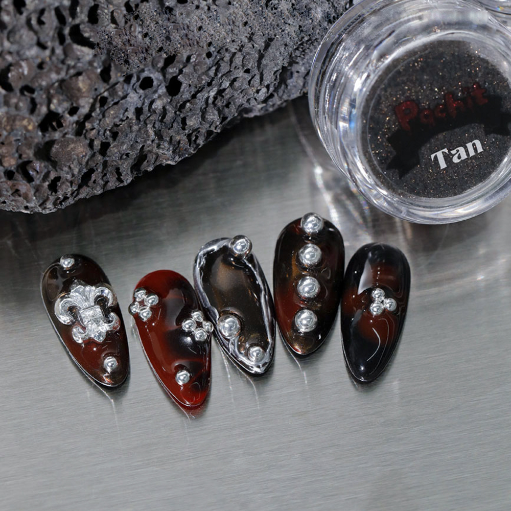 포칫 탠 네일파우더 카키빛 골드브라운