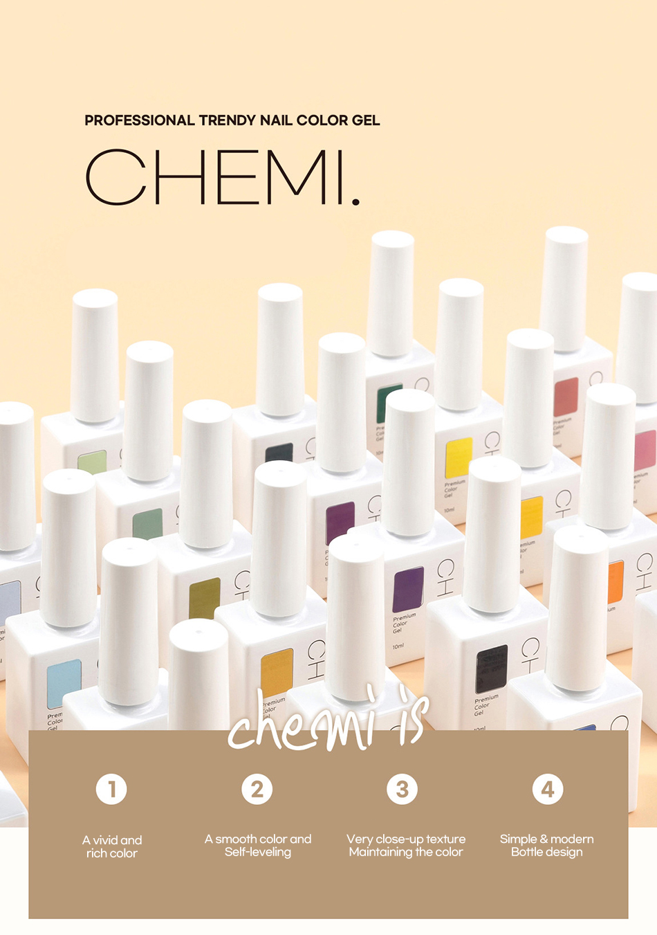 chemi gel basic gel (non-wipe top/matt top/powder top/clear)