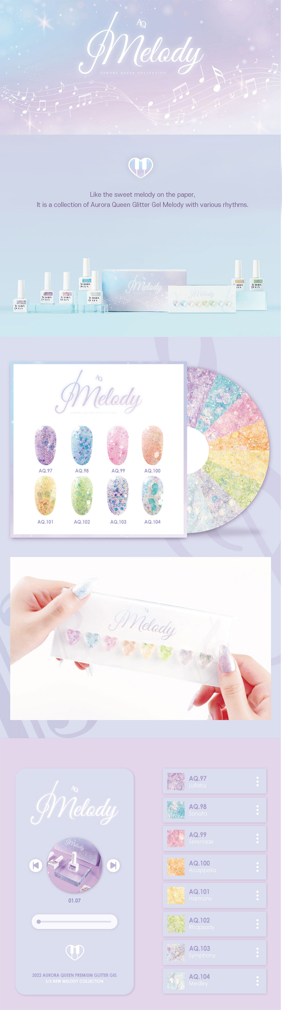 Aurora Queen Glitter Gel AQ-102 Rhapsody Aurora Queen Glitter Gel AQ-102 Rhapsody