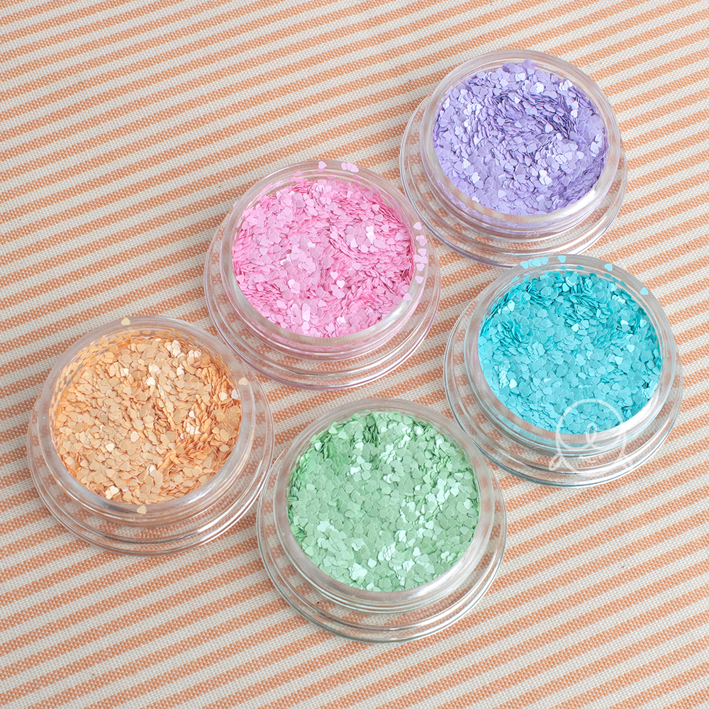 초미니 파스텔 하트 네일글리터 5종세트