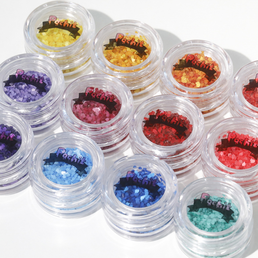 포칫 더쪼꼬미 새틴 하트 네일글리터 12종세트 (*한정수량 블랙&화이트 증정)