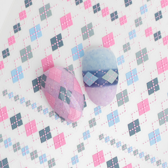 모양105 파스텔 아가일패턴 네일스티커 (AF-10)