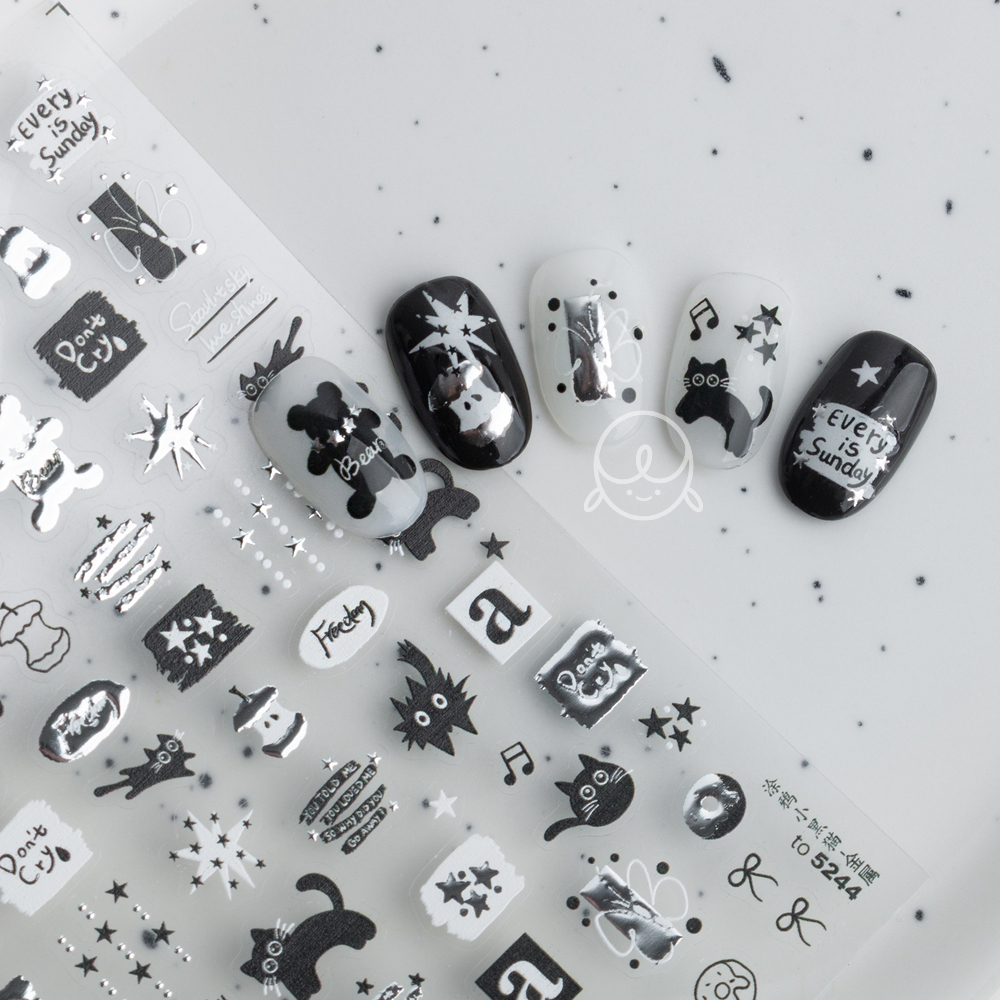 모양152 곰 고양이 네일스티커 (to-5244)