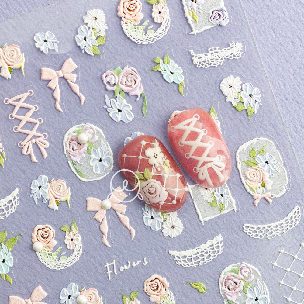 모양176 코르셋 레이스 네일스티커 (to-5089)