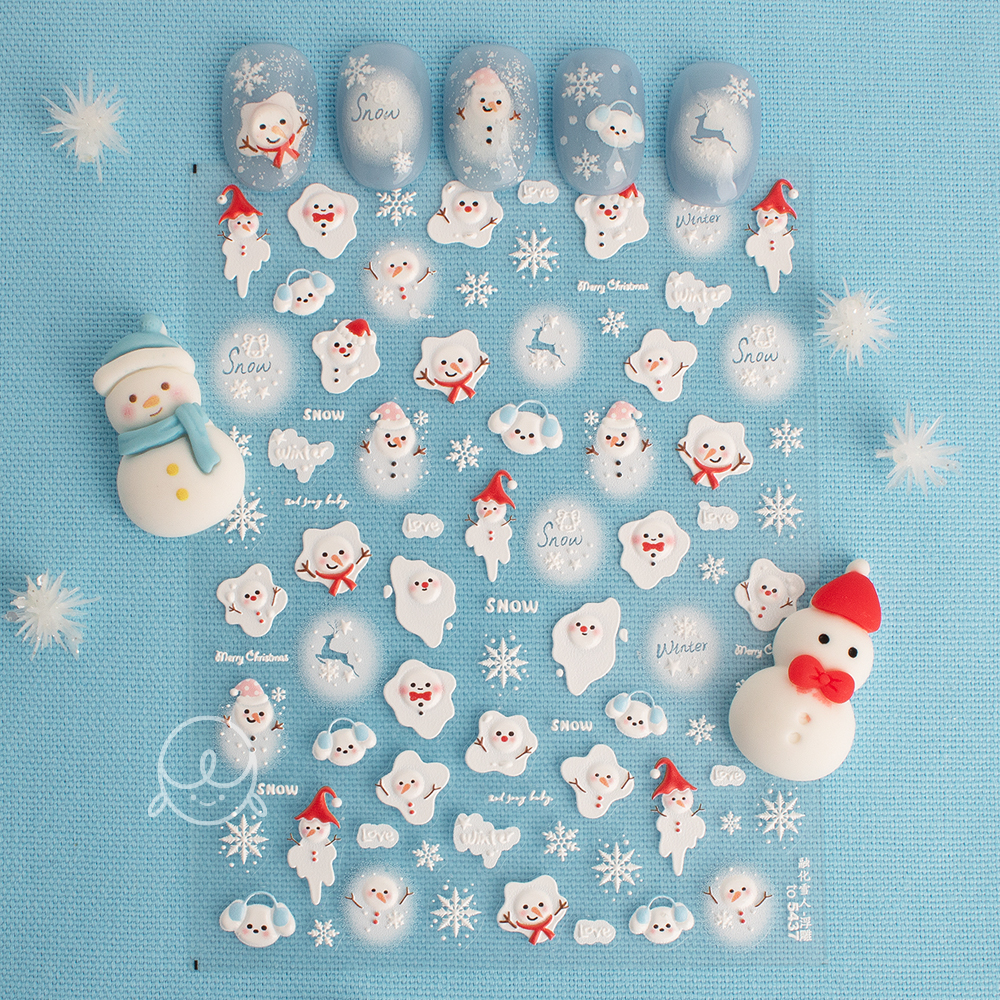 겨울49 멜팅눈사람 네일스티커 (to-5437)