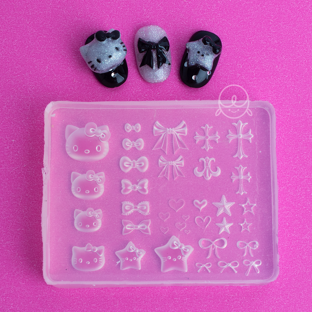 고양이 리본 네일몰드 파츠몰드 레진아트