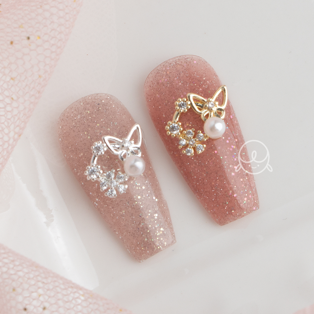 큐빅155 진주 나비 네일파츠