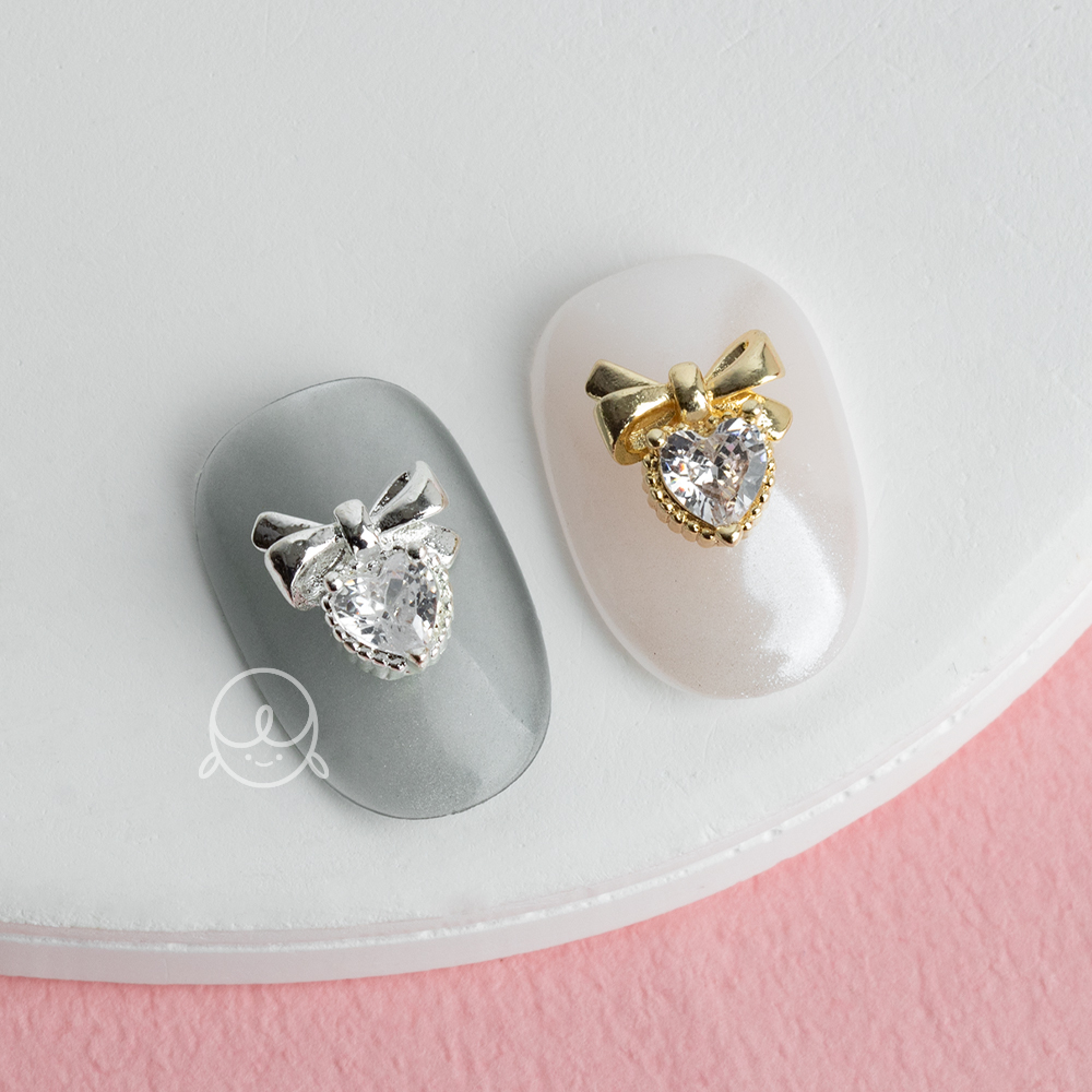 큐빅175 하트리본 네일파츠