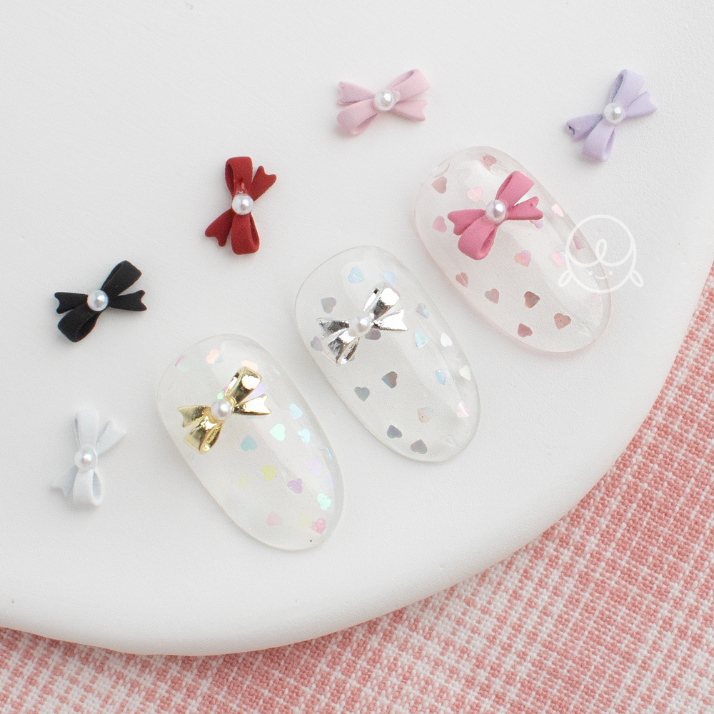 데코146 미니 진주리본 네일파츠 (5개입)
