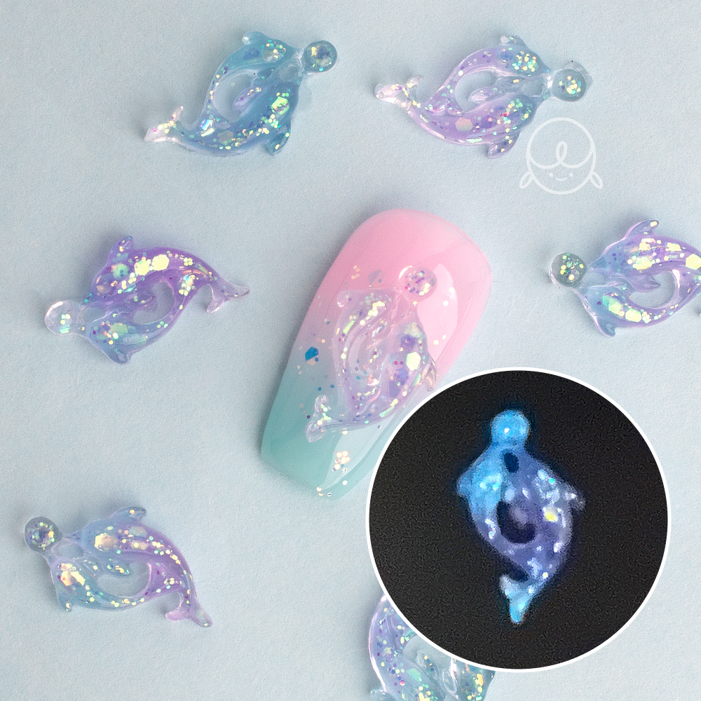 데코168 야광 돌고래 네일파츠 (10개입)