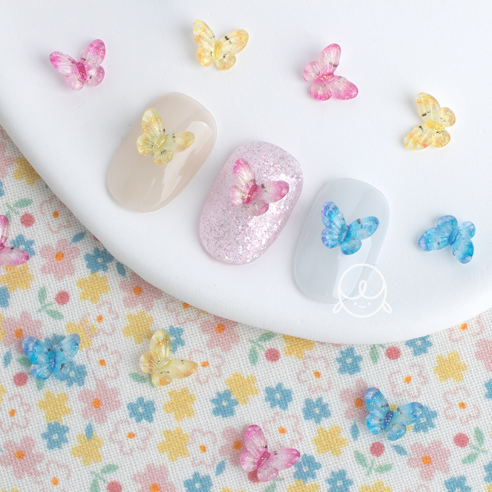 데코28 그라데이션 나비 네일파츠 (8개입)