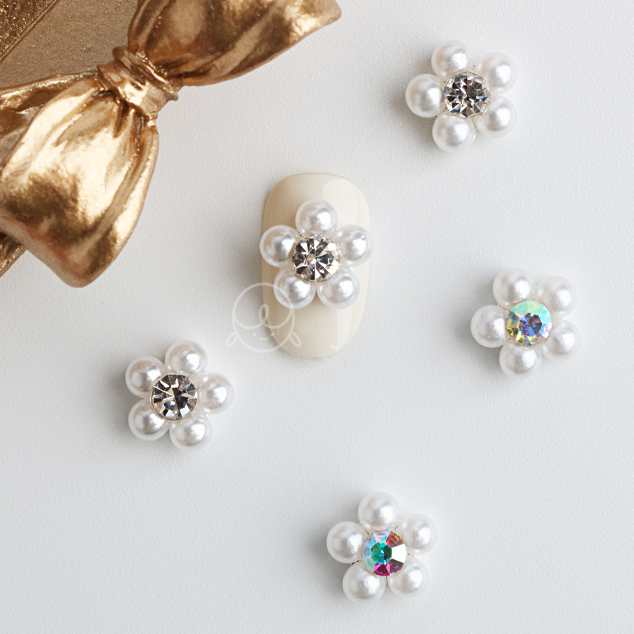 주얼리32 진주 플라워 네일파츠