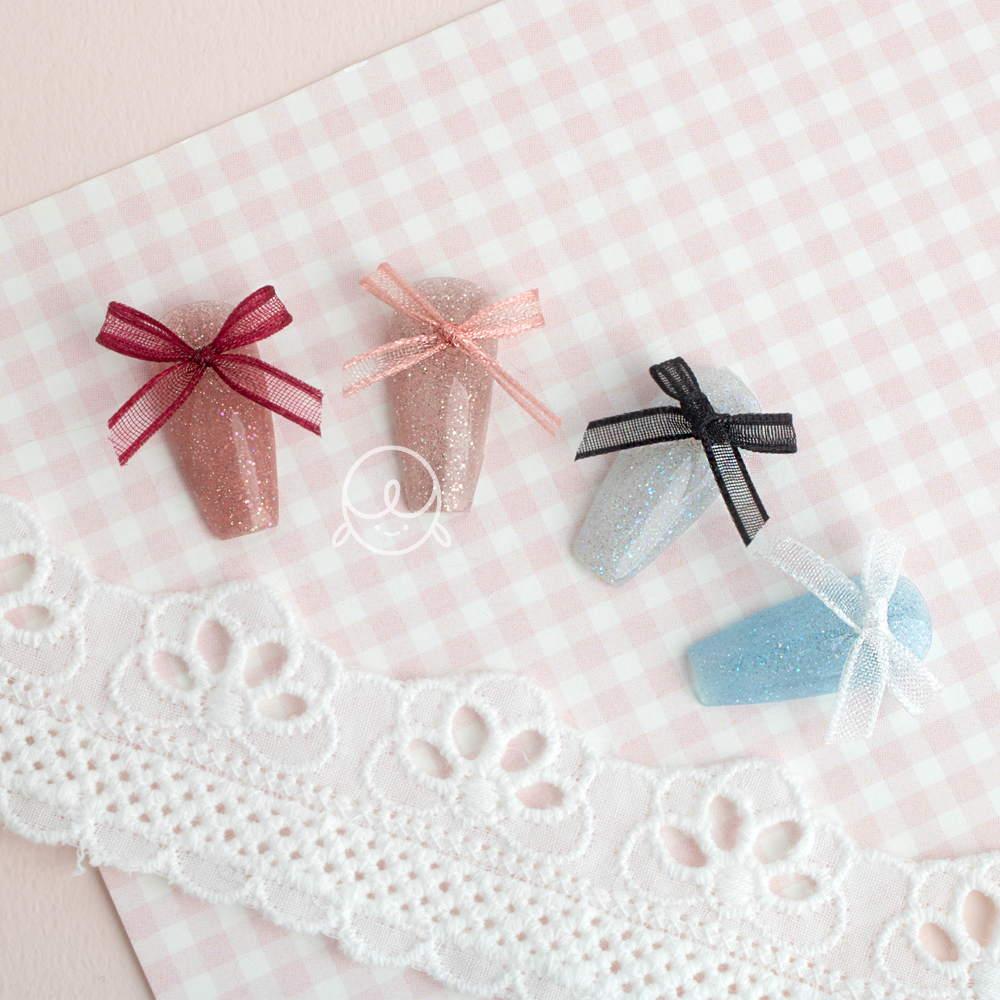 [신상할인] 주얼리78 시스루리본 네일파츠 (5개입)