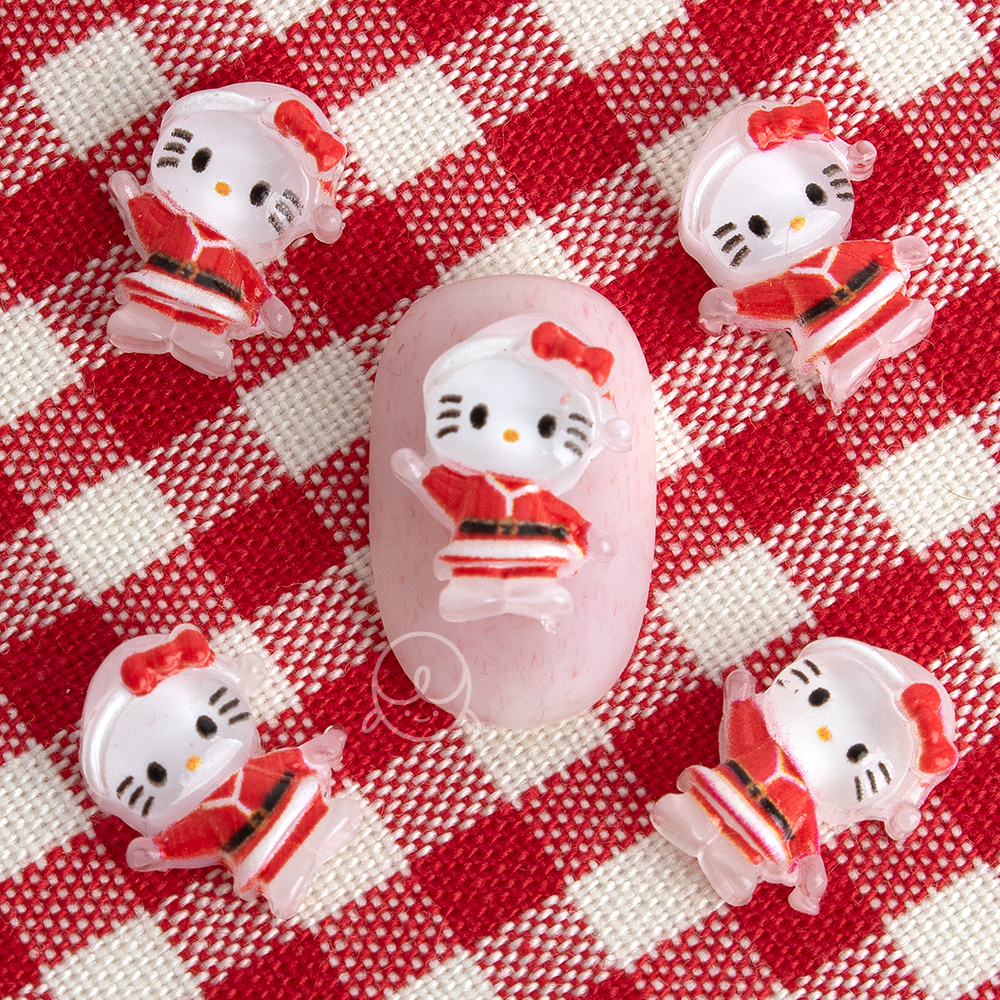 겨울파츠63 산타고양이 네일파츠 (10개입)