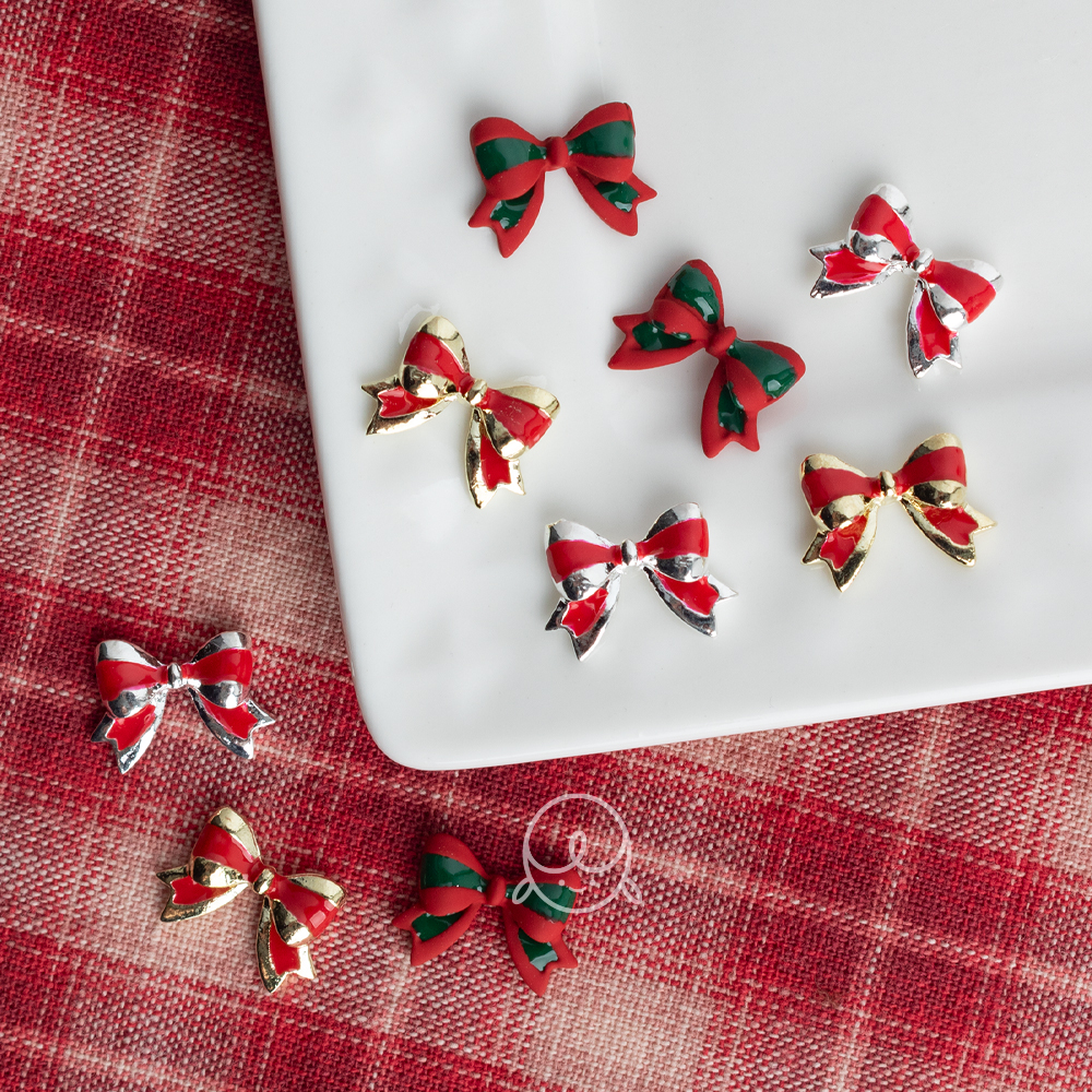 겨울파츠73 크리스마스 리본 네일파츠 (3개입)