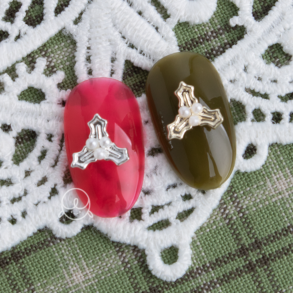 겨울파츠76 크리스마스잎 네일파츠