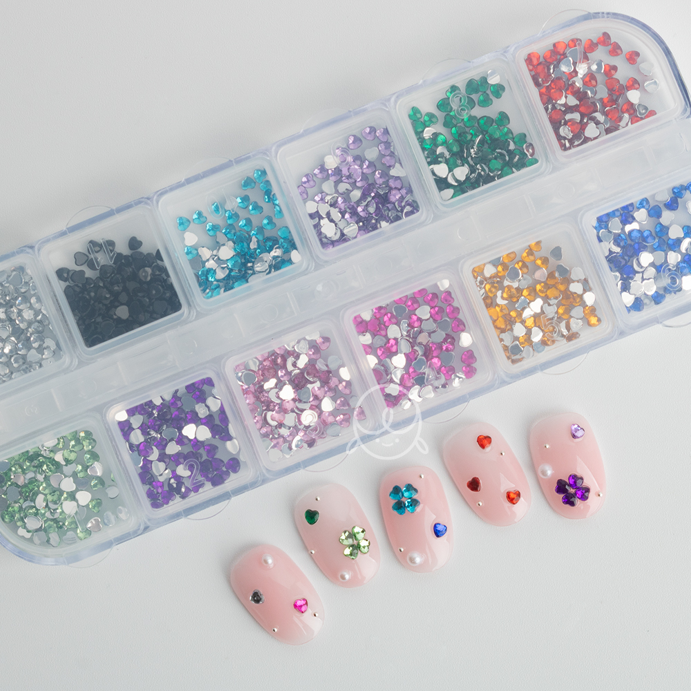 하트 네일스톤 12종세트 (3mm)